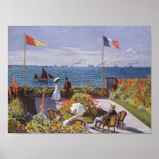 Jardin a Sainte-Adresse door Claude Monet Poster (Voorkant)