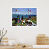 Jardin à Sainte-Adresse door Claude Monet Poster (Keuken)