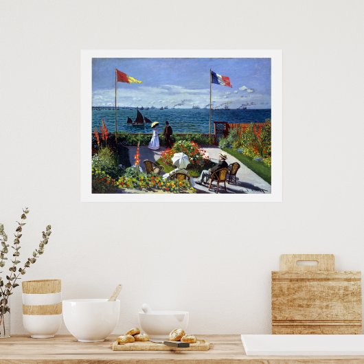 Jardin à Sainte-Adresse door Claude Monet Poster (Keuken)