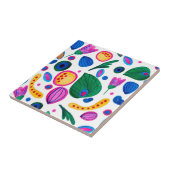 Jardín Botánico Abstracto Boho Maximalist Tegeltje (Zijkant)