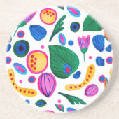 Jardín Botánico Abstracto Boho Maximalist Zandsteen Onderzetter (Voorkant)