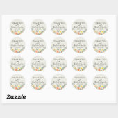 Jardin De Fleurs Bruiloft Dank U Favor Ronde Sticker (Vel)