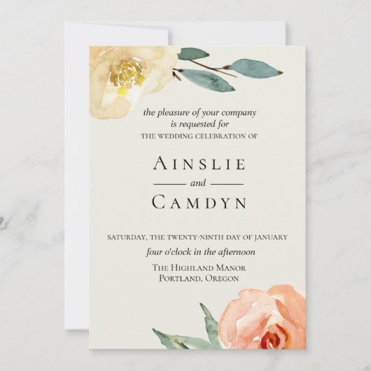 Jardin De Fleurs Smaragd Bruiloft Uitnodiging (Voorkant)