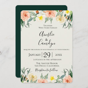 Jardin de Fleurs Wedding Invitation Kaart
