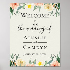 Jardin De Fleurs Wedding Welkom Poster