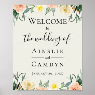 Jardin De Fleurs Wedding Welkom Poster