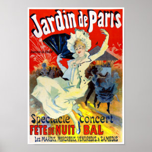 Jardin de Paris France Vintage Poster Restaurated