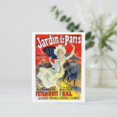 Jardin de Paris France Vintage Poster Restaurated Briefkaart (Staand voorkant)
