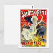 Jardin de Paris France Vintage Poster Restaurated Briefkaart (Voorkant / Achterkant)