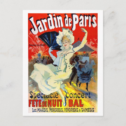 Jardin de Paris France Vintage Poster Restaurated Briefkaart (Voorkant)