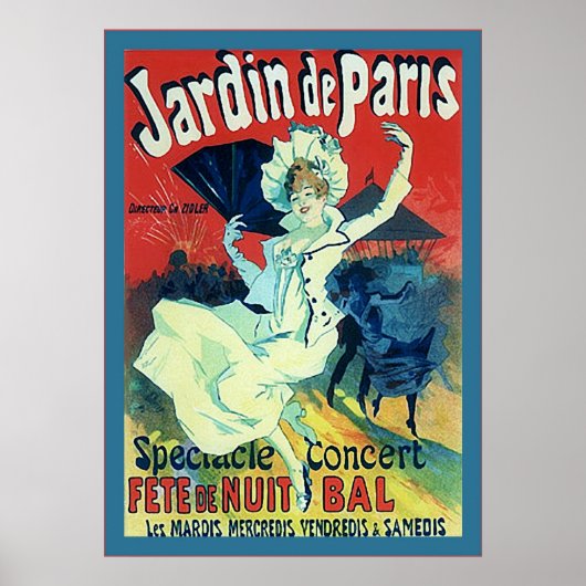 Jardin de Paris ~  Frans Adverteren Poster (Voorkant)