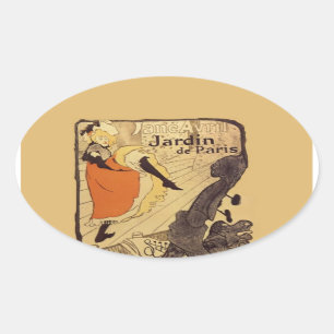 Jardin de Paris - Toulouse-Lautrec Ovale Sticker