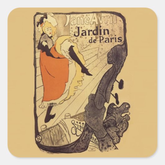 Jardin de Paris - Toulouse-Lautrec Vierkante Sticker (Voorkant)