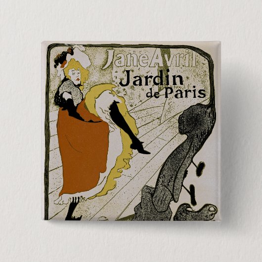 Jardin de Paris Vierkante Button 5,1 Cm (Voorkant)