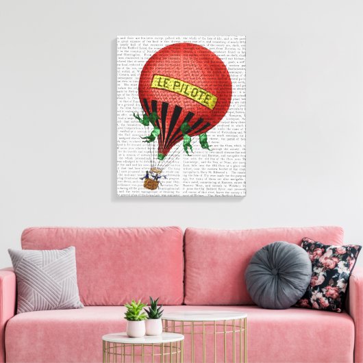 Jardin de Tuileries Hot Air ballon Canvas Afdruk (Insitu (Woonkamer))
