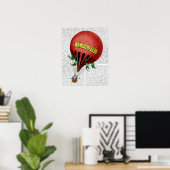 Jardin de Tuileries Hot Air ballon Poster (Thuiskantoor)