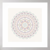 Jardin Floral Mandala Art Print - Orchid (Voorkant)