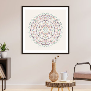 Jardin Floral Mandala Art Print - Orchid