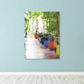 Jardin Majorelle, Majorelle Garden, nu een publiek Canvas Afdruk (Insitu (Houten vloer))