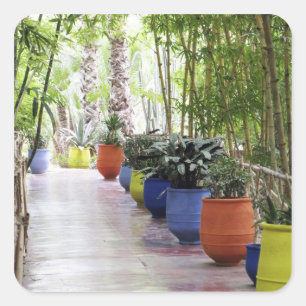 Jardin Majorelle, Majorelle Garden, nu een publiek Vierkante Sticker