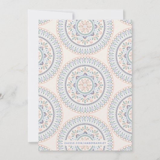 Jardin Mandala Save the Date Kaart - Cornflower (Achterkant)