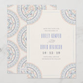 Jardin Mandala Save the Date Kaart - Cornflower (Voorkant / Achterkant)