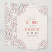 Jardin Mandala Save the Date Kaart - Salmon (Voorkant / Achterkant)