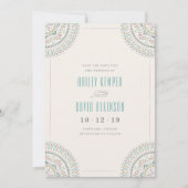 Jardin Mandala Save the Date Kaart - Turquoise (Voorkant)