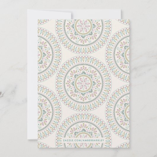 Jardin Mandala Save the Date Kaart - Turquoise (Achterkant)