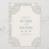 Jardin Mandala Save the Date Kaart - Turquoise (Voorkant / Achterkant)