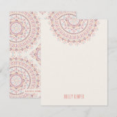 Jardin Mandala Stationery - Coral Kaart (Voorkant / Achterkant)