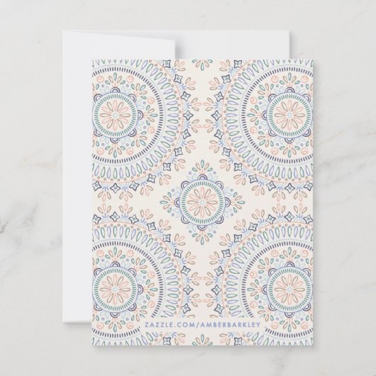 Jardin Mandala Stationery - Cornflower Kaart (Achterkant)