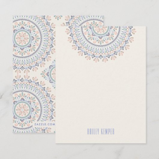 Jardin Mandala Stationery - Cornflower Kaart (Voorkant / Achterkant)