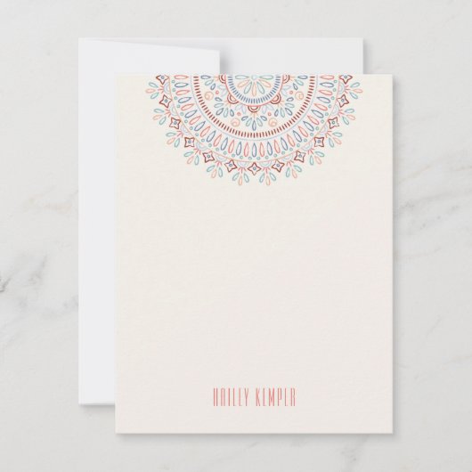 Jardin Mandala Stationery - Salmon Kaart (Voorkant)