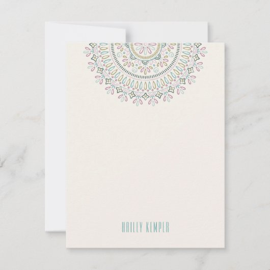 Jardin Mandala Stationery - Turquoise Kaart (Voorkant)