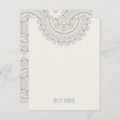 Jardin Mandala Stationery - Turquoise Kaart (Voorkant / Achterkant)