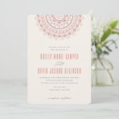 Jardin Mandala Wedding Invitation - Coral Kaart (Staand voorkant)