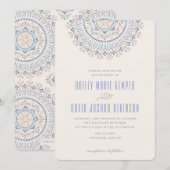 Jardin Mandala Wedding Invitation - Cornflower Kaart (Voorkant / Achterkant)