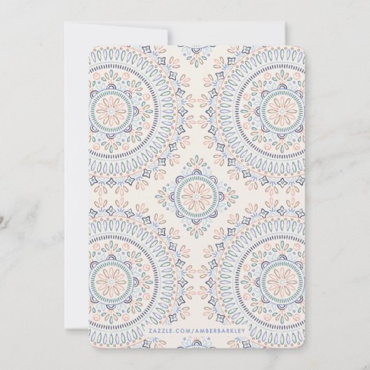 Jardin Mandala Wedding Invitation - Cornflower Kaart (Achterkant)