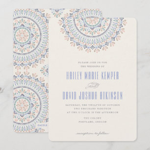 Jardin Mandala Wedding Invitation - Cornflower Kaart