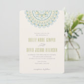Jardin Mandala Wedding Invitation - Limoen Kaart (Staand voorkant)