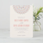 Jardin Mandala Wedding Invitation - Salmon Kaart (Staand voorkant)