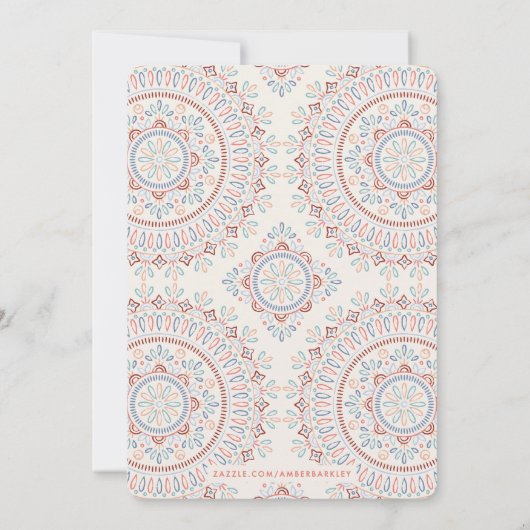 Jardin Mandala Wedding Invitation - Salmon Kaart (Achterkant)