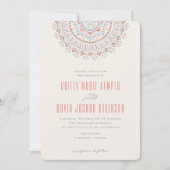 Jardin Mandala Wedding Invitation - Salmon Kaart (Voorkant)