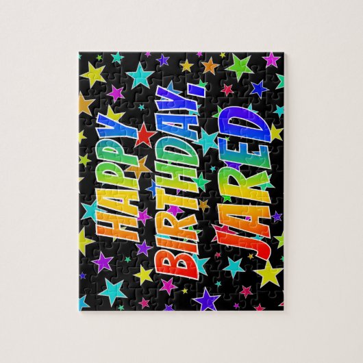 "JARED" First Name, Fun "HAPPY BIRTHDAY" Legpuzzel (Verticaal)