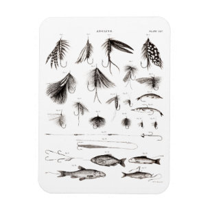 jaren 1800 Angling Fly Fishing lokken lokken Magneet