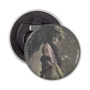  jaren 1900 Sneeuwwitje Button Flesopener