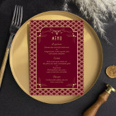 jaren 1920 Art Deco Gatsby Wedding Menu Kaart