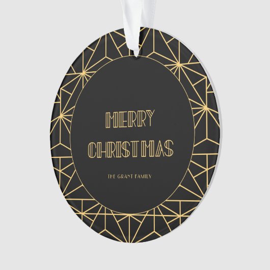 jaren 1920 Art Deco Vrolijk Kerstfeest Ornament (voorkant)