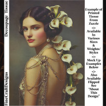 Jaren 1920 Art Nouveau Vrouw & Lelies EZ7L Decoupa